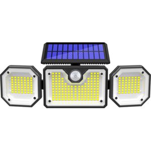 Solar Wandlamp met Bewegingssensor en Afstandsbediening - Op Zonne-energie - 226 LED's - Waterdicht - Tuinverlichting - 3 Verstelbare Lampen