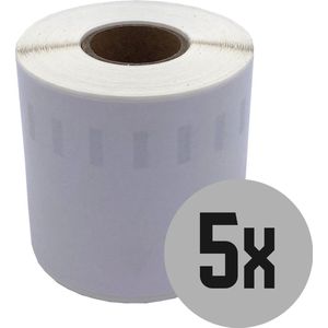 DULA Dymo Compatible labels - Wit - 99019 - S0722480 - Brede orderneretiketten - 5 rollen - 59 x 190 mm - 110 labels per rol