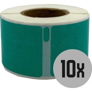 DULA Dymo Compatible labels - Groen - 99010 - S0722370 - Adresetiketten - 10 rollen - 28 x 89 mm - 130 labels per rol