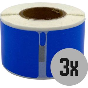 DULA Dymo Compatible labels - Blauw- 99010 - S0722370 - Adresetiketten - 3 rollen - 28 x 89 mm - 130 labels per rol