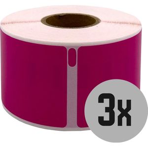 DULA Dymo Compatible labels - Roze - 99012 - S0722400 - Adresetiketten - 3 rollen - 36 x 89 mm - 260 labels per rol