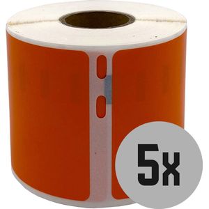DULA Dymo Compatible labels - Oranje - 99014 - S0722430 - Verzend- en naambadge etiketten - 3 rollen - 101 x 54 mm - 220 labels per rol
