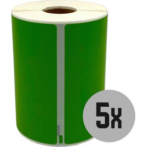 DULA Dymo Compatible labels - Groen - S0904980 - Grote verzendetiketten - 5 rollen - 104 x 159 mm - 220 labels per rol