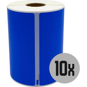 DULA Dymo Compatible labels - Blauw - S0904980 - Grote verzendetiketten - 10 rollen - 104 x 159 mm - 220 labels per rol