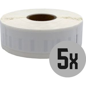 DULA Dymo Compatible labels - Wit - 1933085 - 2112284 - Duurzame barcode etiketten - 5 rollen - 64 x 19 mm - 450 labels per rol