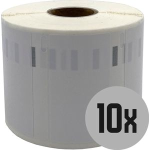 DULA Dymo Compatible labels - Wit - Verwijderbaar - 11354 - S0722540 - Grote multifunctionele etiketten - 10 rollen - 57 x 32 mm - 1000 labels per rol