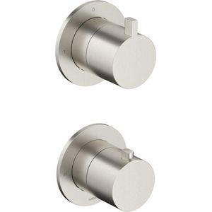 Hotbath Ace AC009EXT Afbouwdeel Voor Inbouw Thermostaat Met 2-weg Stop-omstel - Geborsteld Nikkel - Kranen - Badkranen - Inbouw Badkranen