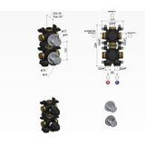 Inbouw thermostaat - afbouwdeel hotbath ace met 2-weg stop-omstel geborsteld messing pvd