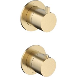 Inbouw Thermostaat - Afbouwdeel Hotbath Ace Met 2-Weg Stop-Omstel Geborsteld Messing PVD