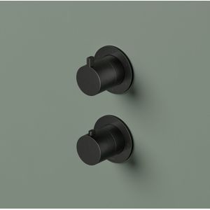 Hotbath Ace AC039EXT Afbouwdeel Voor Inbouw Thermostaat Met 3-weg Stop-omstel - Geborsteld Zwart Pvd - Kranen - Badkranen - Inbouw Badkranen