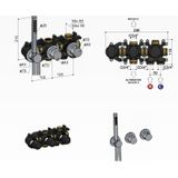 Hotbath Ace AC071EXT afbouwdeel voor inbouw thermostaat met 2-weg stop-omstel met handdouche/doucheslang - chroom