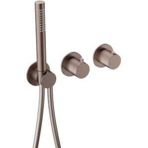 Hotbath Ace AC071EXT Afbouwdeel Voor Inbouw Thermostaat Met 2-weg Stop-omstel Met Handdouche/ Doucheslang - Geborsteld Koper Pvd - Kranen - Badkranen