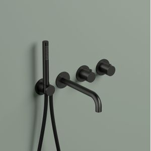 Hotbath Ace AC072EXT Afbouwdeel Voor Inbouw Badthermostaat Met Uitloop - Geborsteld Zwart Pvd - Kranen - Badkranen - Inbouw Badkranen - 8720847721464