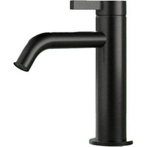 Hotbath Ace Wastafelmengkraan - laag - opbouw - zonder waste - zwart geborsteld PVD AC003MBP