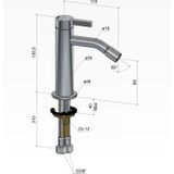 Bidetmengkraan Hotbath Ace 15.5 Cm Geborsteld Messing PVD