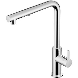 Keukenmengkraan Hotbath Ace met draaibare uitloop en uittrekbare duo-spray handdouche Chroom