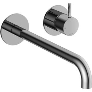 Inbouw Wastafelkraan Hotbath Cobber 25cm Gebogen Uitloop 1-Hendel Chroom