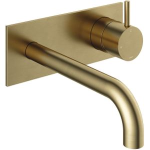 Hotbath Cobber CB106EXT18 Afbouwdeel Inbouw Wastafelkraan - 18cm Uitloop - Geborsteld Messing - Messing - Kranen - Wastafelkranen - Inbouw
