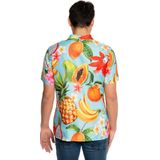 Blouse - Blauw - Polyester - Hawaii Print