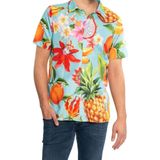 Blouse - Blauw - Polyester - Hawaii Print
