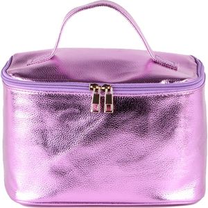 Nouka Paarse Dames Toilettas – Beauty Case – Make Up Tas – Tasje - Toilet Etui - PU Leer – Grote Inhoud - Cadeau Voor Vrouwen – Cadeau voor Meisjes