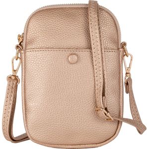 Nouka Gouden Kleine Dames Tas – Schoudertas – Crossbody – Clutch – Telefoontasje - Telefoon Tas - met Verstelbare en Afneembare Tassenriem / Schouderriem - Voor Vrouwen