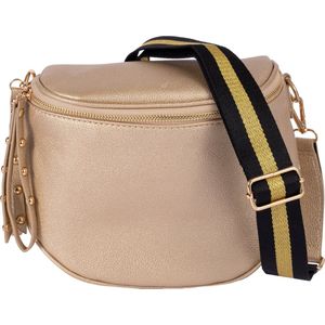 Nouka Gouden Dames Tas – Schoudertas – Crossbody – Buideltas - met Verstelbare & Afneembare Tassenriem / Schouderriem