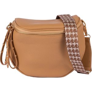 Nouka Khaki Bruin Dames Tas – Schoudertas – Crossbody – Buideltas - met Verstelbare & Afneembare Tassenriem / Schouderriem