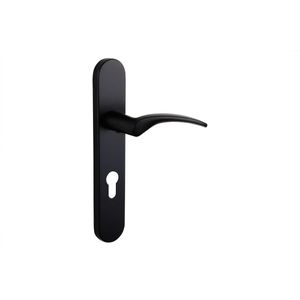 Lavuzo deurkruk Lodini Zwart met afgerond schild PC72 | Per set | Luxe deurbeslag | Deurklink met schild