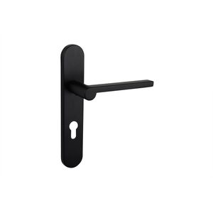 Lavuzo deurkruk Caserta Zwart met afgerond schild PC72 | Per set | Design deurbeslag | Deurklink met schild