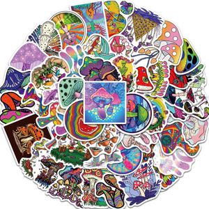 Magic Mushrooms Stickers - mix 50 stuks - 5x5CM - Laptopstickers met Paddestoelen/Paddo's