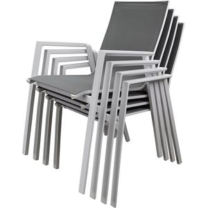 Set van 4 x New Valley dining tuinstoel stapelbaar wit