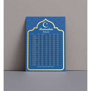 Ramadan kalender | Ramadan 2025 | A5 | Ramadan Mubarak | Ramadan planner | Ramadan gebedskalender | Cobalt | Fotofabriek