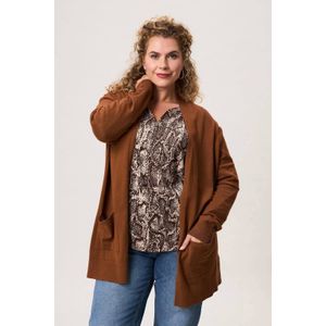 Miss Etam Plus - Lang Vest - Bruin