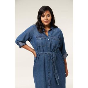 Miss Etam Plus - Dunya - Spijker Blousejurk - Medium Blue Denim