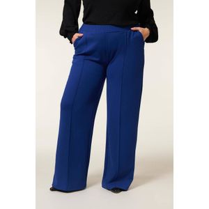 Miss Etam Plus - Wide Leg Broek - Blauw - Dames - Elastische Tailleband