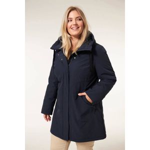 Miss Etam - Plus - Softshell Jas - Donkerblauw - Met Capuchon