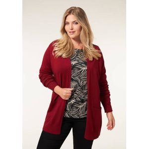 Miss Etam Plus - Senna - Fijngebreid Vest - Donkerrood