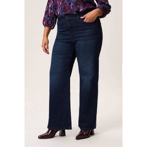 Miss Etam Plus wide leg jeans dark blue denim