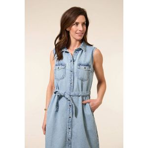 Miss Etam - Spijkerjurk - Light Blue Denim - Mouwloos - Korte Lengte