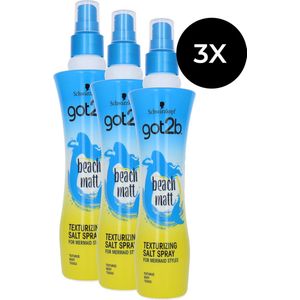Schwarzkopf Got2b Beach Matt Texturizing Salt Spray - 3 x 200 ml