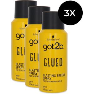 Schwarzkopf Got2b Glued Blasting Freeze Spray - 3 x 100 ml