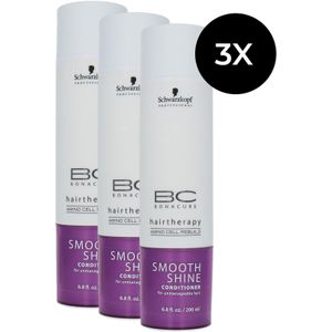 Schwarzkopf Bonacure Hairtherapy Smooth Shine Conditioner - 3 x 200 ml