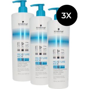 Schwarzkopf Bonacure Hairtherapy Moisture Kick Micellar Cleansing Conditioner - 3 x 500 ml