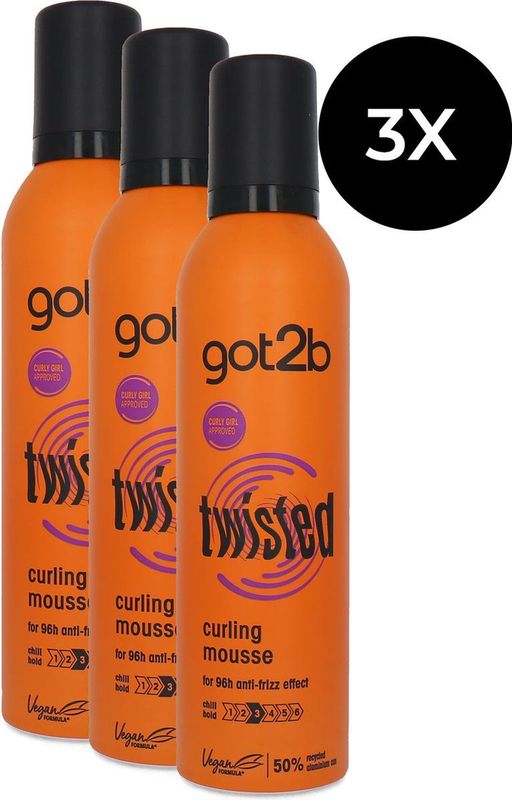 Schwarzkopf Got2b Curling Mousse Twisted - 3 x 250 ml