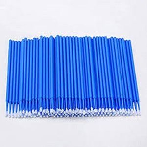 Wegwerp Microbrushes - Donkerblauw - 100 stuks -  Wimpers Uitbreiding  - Individuele Lash Verwijderen -  Wattenstaafje - Micro Borstel Voor Wimper Extensions Tool- microbrush