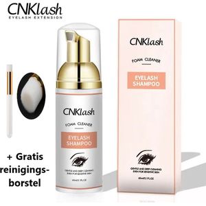 Foam Lash – 60ml - Gratis reinigingsborstel - Foam cleanser - Lash foam shampoo - Olievrij- wimper shampoo - lash soap - wimper zeep - cleanser for eyelashes - wimper schuim - wimper reiniging - make up remover - Lash shampoo - Wimper shampoo