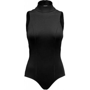 Dancer Dancewear® hoogwaardig balletpak met turtleneck | ""Mystique"" | in zwart | Tactel Turnpakje mouwloos | Balletpak Meisje | Maat 104/110 | 6 Jaar