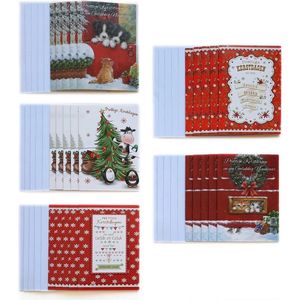 Kerstkaarten – 25 Stuks - Prettige Kerstdagen – 10 x 14 cm – K-189