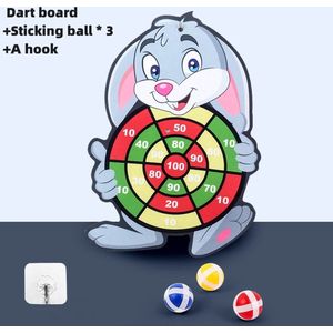 Dartbord voor Kinderen - Klittenband Dart Bord Konijn -Rabbit-Klittenband Ballen Gooien voor Kinderen - Speelgoed voor Peuters & Kleuters - Kinder Darts - Speelgoed 3-jarigen - speelgoed voor kinderen - Spelenderwijs Leren voor Peuters & Kleuters